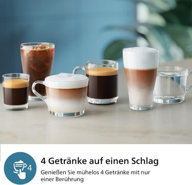 Philips 2300 Series Fully Automatic Coffee Machine - 4 Drinks, Modern Color Touchscreen Display, LatteGo Milk System, SilentBrew, 100% Ceramic Grinder, AquaClean Filter. Matte Black (EP2330/10) Latte Go 4 Coffee Specialties