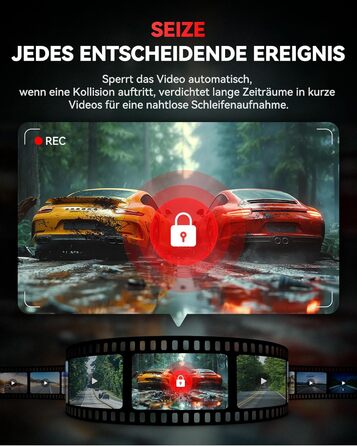 Відеореєстратор REDTIGER F4 4K для авто з Wi-Fi, нічною зйомкою та паркуванням, 32GB карта в комплекті