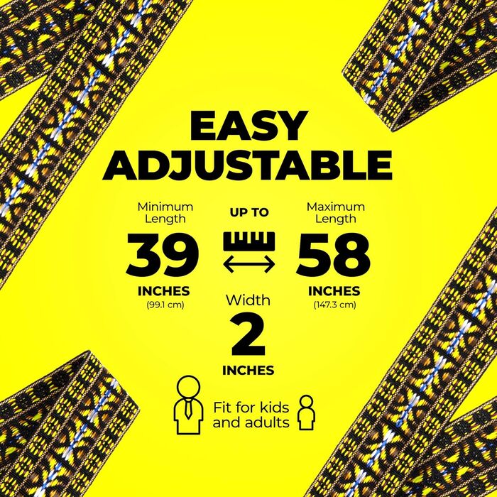 Гітарний ремінь Perri's Leather Poly Pro Hootenanny, 58 дюймів (147 x 13 x 13 см), BHT-2079, різнокольоровий