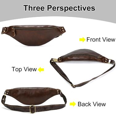 Чоловіча/Жіноча поясна сумка з натуральної шкіри Vintage, чорна (1033 Kaffee)