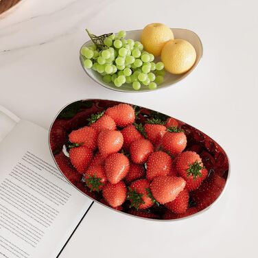 Набір для фруктів та овочів Acliys 3 яруси з кераміки, набір для кухні, порцелянові миски для зберігання фруктів, овочів, снеків, десертів, тортів, тарілка-решітка для вечірки, весілля, сріблястий