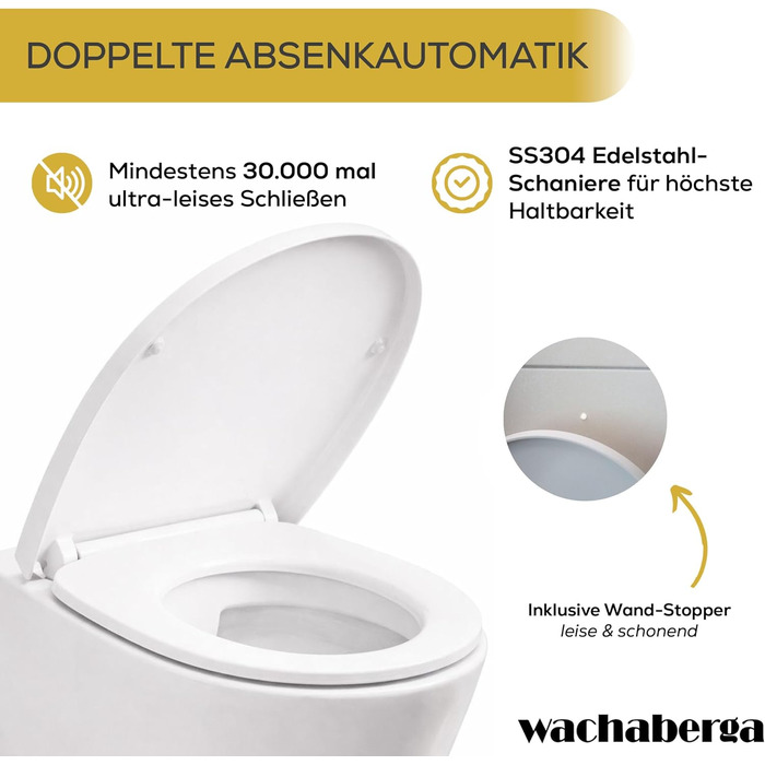 Кришка унітаза овальна біла з мікроліфтом (Soft-Close), сидіння для унітаза з дуропласту та сталевими шарнірами, знімна, комплект монтажу та буфери