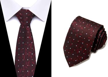 Набір краваток для чоловіків, ткані, жаккард, 6 шт. (темні крапки)