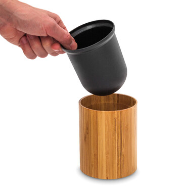 Relaxdays Toilet Brush Holder Bamboo