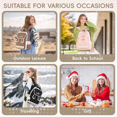 Шкільний рюкзак для дівчаток-підлітків, легкий водонепроникний рюкзак з милим брелоком, рюкзак для школи 1-5 класів та старшої школи, великий рюкзак для підлітків - фіолетовий (коричневий)