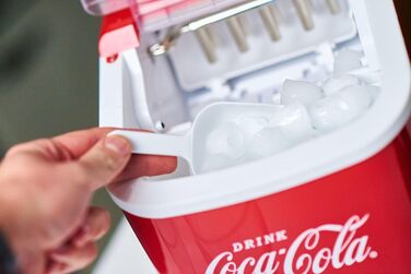 Машина для приготування льоду Salco Coca Cola – 10 кг на день, червоний колір, для коктейлів та вечірок