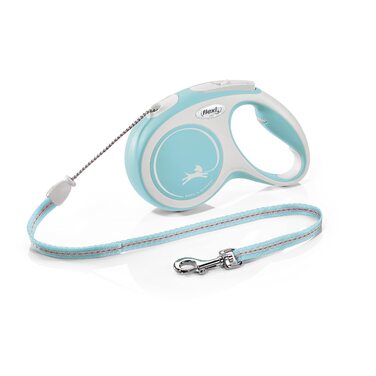Висувна повідка для собак Flexi, м'який хват, 3/5/8 м, 8-20 кг, блакитний, M