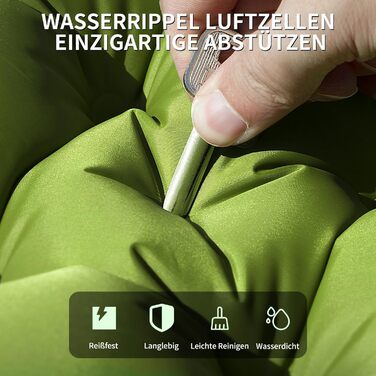 Надувний килимок для кемпінгу Isomatte з самонадуваванням, насосом та подушкою, компактний та легкий, для відпочинку на природі (подвійний)