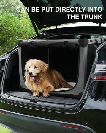 Складана переноска для собак середніх порід, 76x54x54 см (зелена) / 60x42x42 см (сіра), з м'яким лежанком та міцними сітковими вікнами