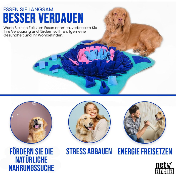 PET ARENA килимок для нюхання собак – інтелектуальна іграшка для собак, велика, багатобарвна, регульована та миюча