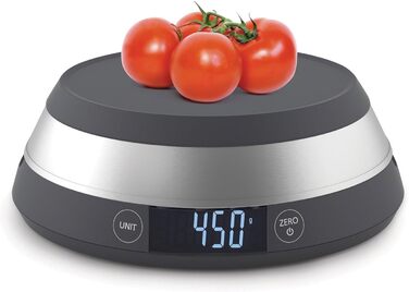 Joseph Joseph SwitchScale 2-in-1 Kitchen Scale - Digital, 5kg Capacity, Metric & Imperial LCD Display, Battery Powered - Gray