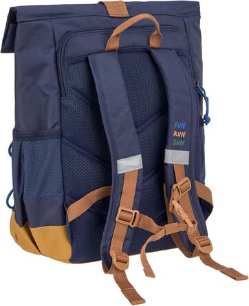 Дитячий рюкзак LÄSSIG з нагрудним ременем, 12 літрів, водонепроникний, Rolltop, зелено-блакитний (темно-синій)