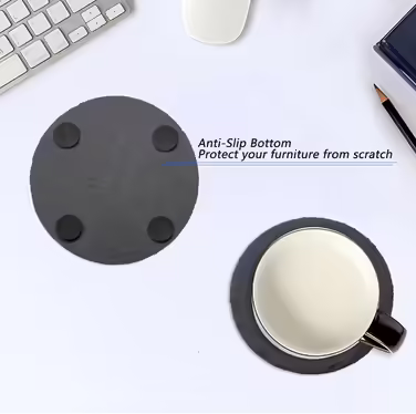 24 Round Slate Coasters, VIBRATITE 10.2 cm, Black Slate Coasters with Scratch-Resistant Bottom for Drinks, Bar, Kitchen, Home Decor