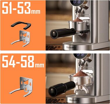 Електрична кавомолка Biolomix для еспресо з регулюванням помелу та контейнером для портафільтра (CG210-2)