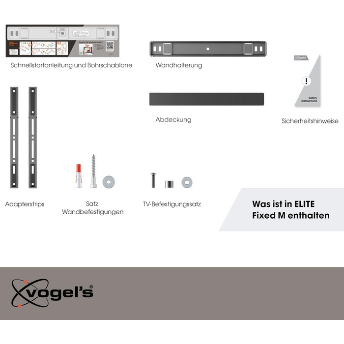 Vogel's Elite TVM 5605 Ultra-Slim TV Wall Mount - 32-77 inch, 100kg Capacity, VESA 600x400, 1.5cm Profile