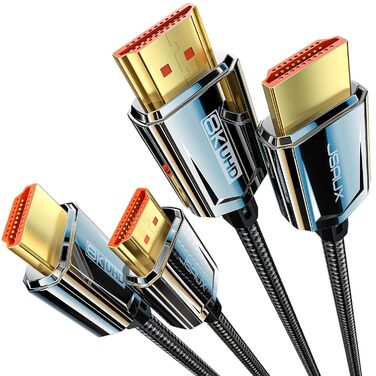 Кабель HDMI 2.1 JSAUX 8K Ultra High Speed (5м, 2 шт.) - 8K@60Hz, 4K@120Hz, eARC, HDR10, HDCP 2.2/2.3, для PS5/PS4/X-Box/UHDTV