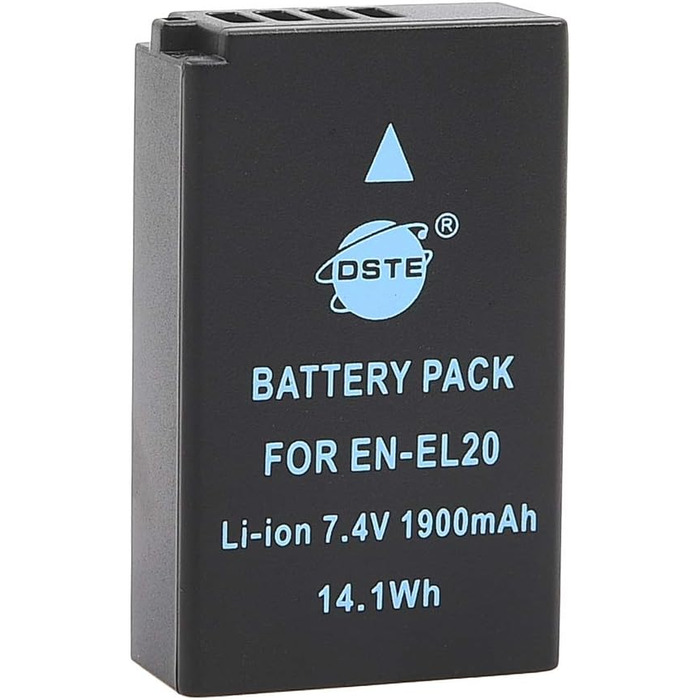 Акумулятори DSTE EN-EL20/EN-EL20a (2 шт.) з подвійним зарядним пристроєм для Nikon Coolpix
