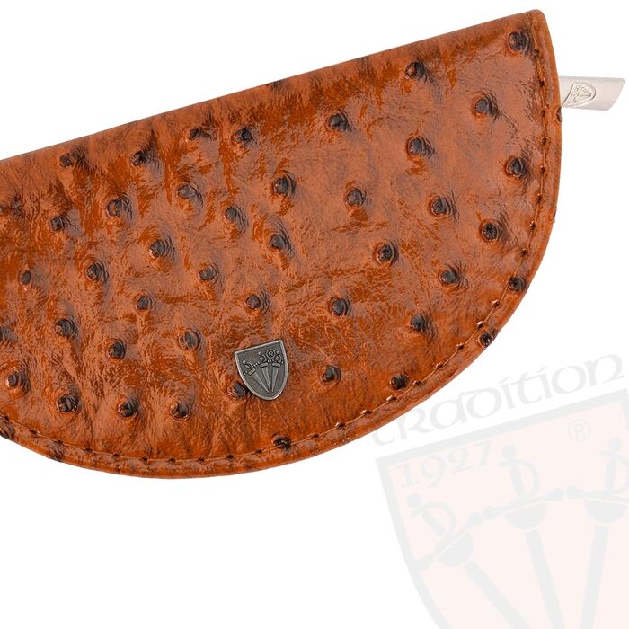 Набір для манікюру DREI SCHWERTER 'Pescara' (6 шт.) - нігтьова шаричка, кусачки, пінцет, пилка для нігтів з сапфіром, очищувач для нігтів, шкіряна шаричка, колір коньяк, штучна шкіра Straussoptik