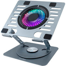 CoolBox CoolAir: Портативний підставка з RGB-вентилятором для ноутбуків та планшетів, 11 см, регульована висота та поворот 360°