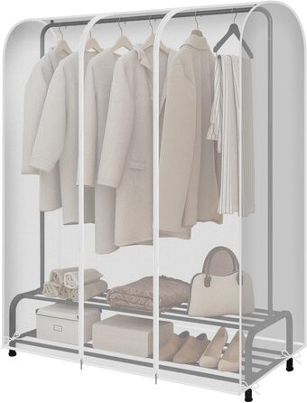 2 шт. Пранці для одягу GQC, великі, прозорі, з PEVA, 150 x 50 x 150 см - захист від пилу, для одягу, костюмів, пальто, сорочок, курток