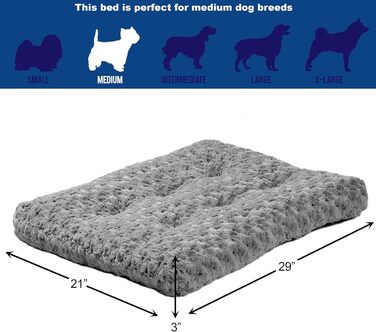 М'яке ліжко для домашніх тварин Midwest Homes for Pets QuietTime Deluxe Gray Ombre Swirl, XXS, машинне прання, антиковзаюча підкладка, 46 см, 73 x 50 x 7 см