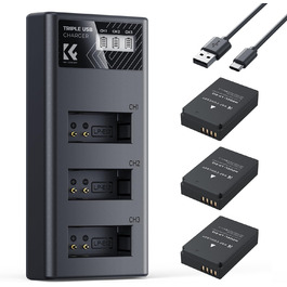 Акумулятор K&F Concept для Canon LP-E12 з зарядним пристроєм, 1100mAh, сумісний з Canon EOS M, M2, M10, M50, M50 Mark II, M1, M100, M200, PowerShot SX70 HS, Rebel SL1