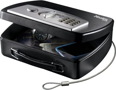 MASTER LOCK Portable Safe with Combination Lock and Cable - P008EML - Secure Storage for Electronics, Documents, Cash & More