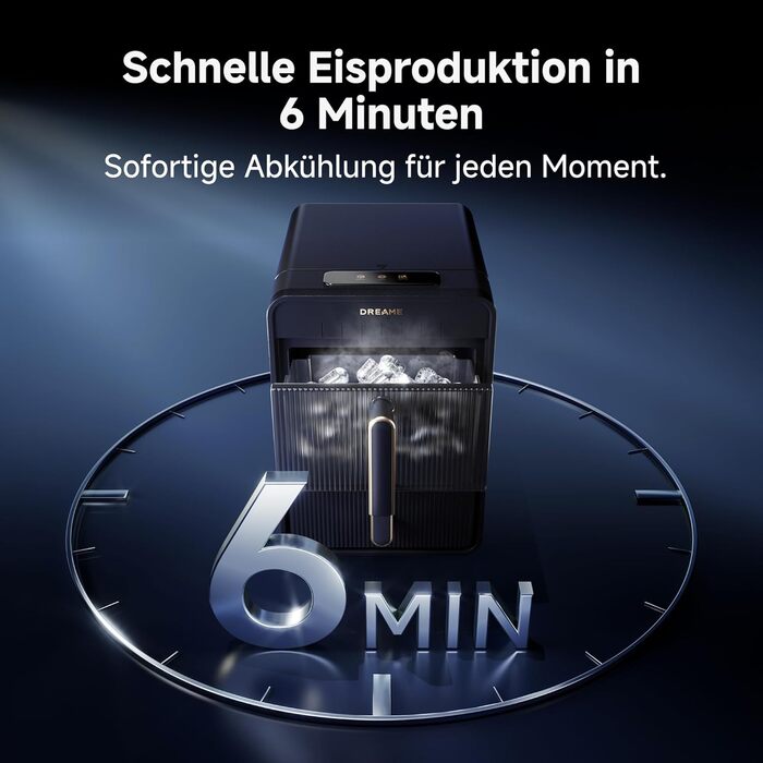 Машина для приготування льоду Dreame Aura: швидке виробництво, ізольований бак, 2 розміри, LED, самоочищення