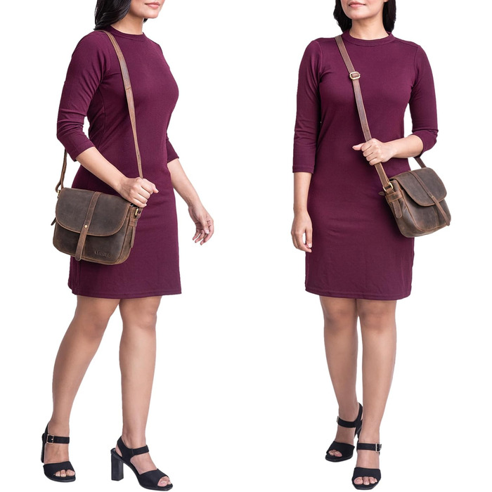 Стильна жіноча сумка-месенджер STILORD Kira з натуральної шкіри вінтаж, колір коньяк (Zamora - коричневий) для вечірок та міста