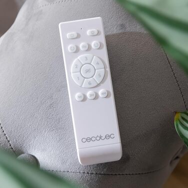 Стельовий вентилятор Cecotec EnergySilence Aero 5280 LightWood з LED підсвіткою 18W, 132 см, DC мотор, пульт, таймер, режими зима/літо, білий/дерево