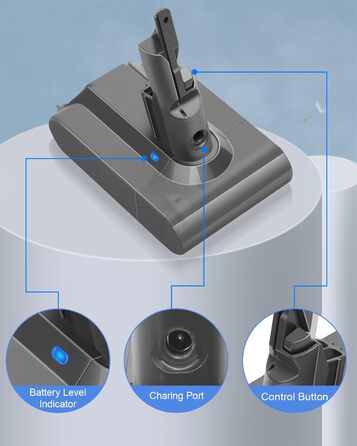 Акумулятор Waitley V7 6000mAh для пилососів Dyson V7 (SV11, Absolute, Animal, Motorhead, Trigger, Car+Boat, Fluffy, HEPA, Mattress) з 2 фільтрами