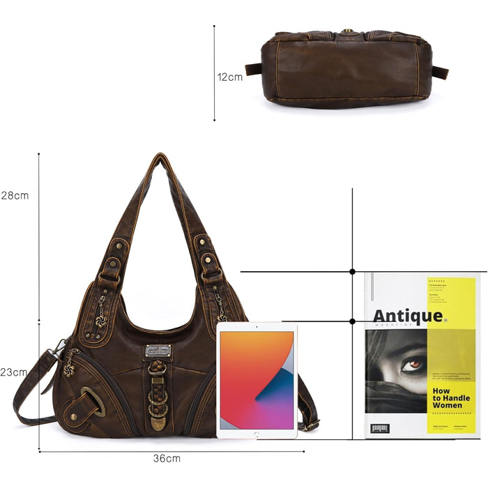Сумка жіноча Angelkiss Hobo велика, повсякденна, через плече, коричнева (801brown)