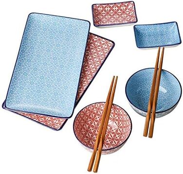 Набір посуду Vancasso HARUKA Sushi Set (8 предметів) для суші, порцеляна, японський стиль, для 2 осіб