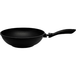 ELO Crepe Pan, 28 cm, ALUCAST: Pan made of energy-saving die-cast aluminum with non-stick coating, suitable for ceramic, gas, electric, and induction cooktops - dishwasher safe, color: black (28 cm NEW, wok pan)