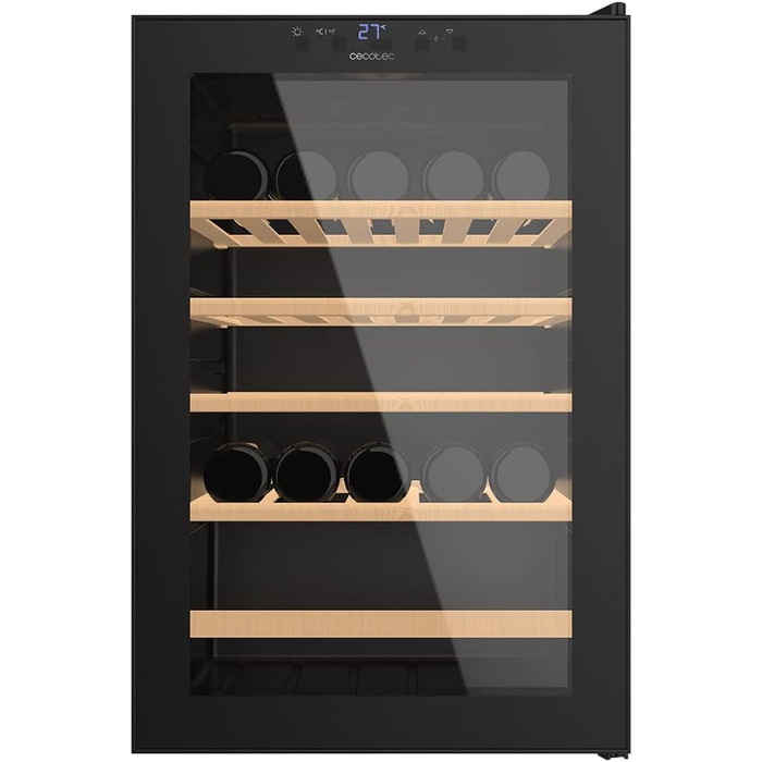 Cecotec 48-Bottle Wine Cooler - GrandSommelier 36000 - 95 Liter Compressor Wine Fridge with Adjustable Temperature, Touch Control, LED Lighting & Quiet Operation