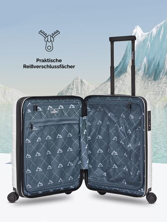 Чемодан середнього розміру з жорстким корпусом, розширюваний | Trolley 45 x 27 x 66 см з поліпропілену | Унісекс, вага 3,7 кг | Подвійні колеса & TSA-замок (Travel) | Відділення для ноутбука (55 см)