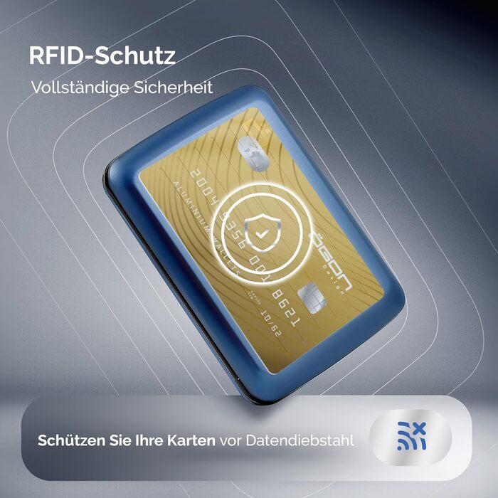 Кардхолдер ÖGON Smart Case Oslo: Алюмінієвий, RFID захист, Navy Blue