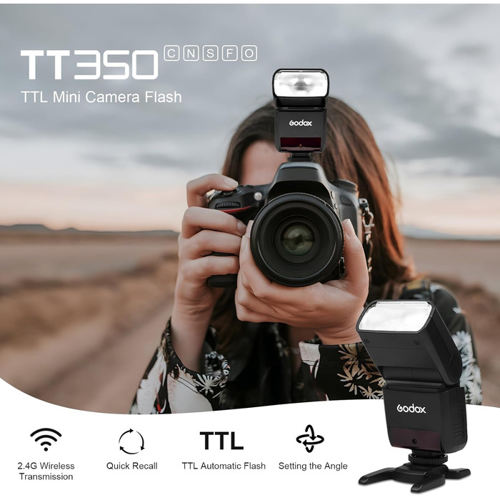 Godox TT350N спалах для Nikon з радіосинхронізацією 2.4G, TTL, HSS, 2500mAh, швидка перезарядка