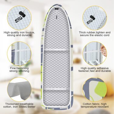 Чохол для прасувальної дошки універсальний, 125*46 см, бавовна, для парогенератора та праски (темний колір)