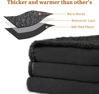 Водонепроникний килимок для собак Kritter Planet, м'який килимок для дому, захист дивану, автокрісла, ліжка, 120x150 см (XL, чорний/чорний)