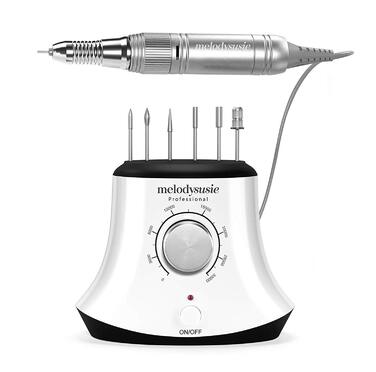 Електричний фрезер для нігтів MelodySusie 30000 об/хв: професійний набір для манікюру та педикюру з педалем, для гелю та акрилу, білий