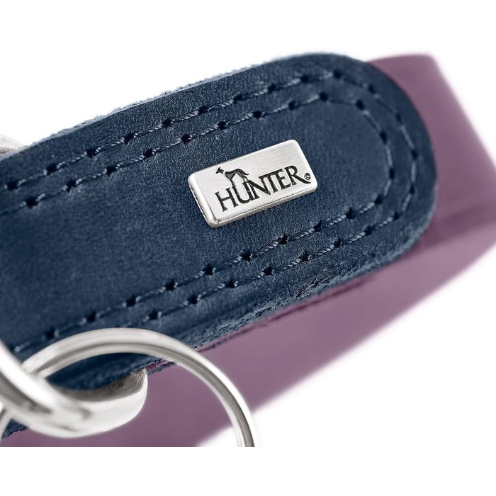 Нашийник для собак HUNTER LEMVIG, шкіряний, фіолетовий/темно-синій, розмір 45, Made in Germany
