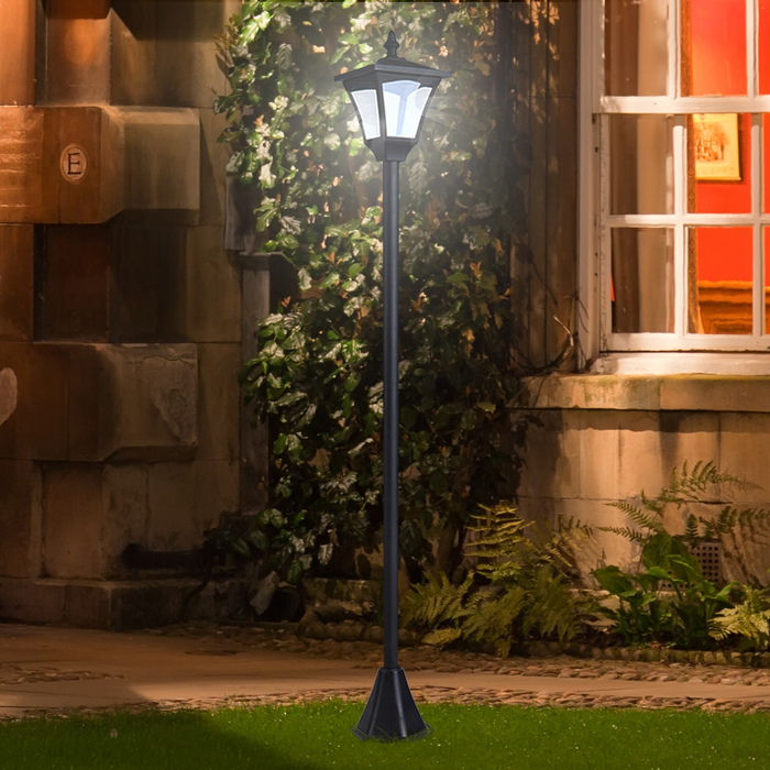 Outsunny 1.2m Solar Lights for Outdoors, 10 Lumens, Solar Garden Lantern, Pathway Lights Garden, Black