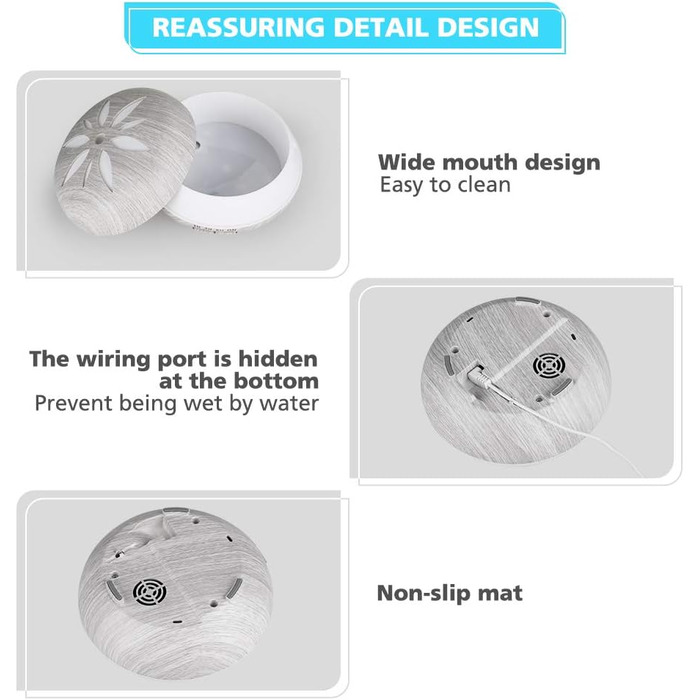 Аромадифузор GeeRic 550 мл з таймером, ультразвуковий зволожувач повітря, ароматерапія, 7 кольорів LED, дерево