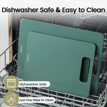 Набір дерев'яних обробних дощок 2 шт., стійкі до миття в посудомийній машині, високої щільності, нетоксичні, без BPA, з антиковзними ніжками, безпечні для ножів – ідеально для кухні та як подарунок (зелені)