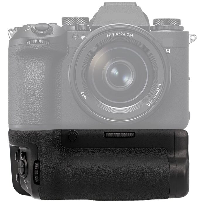 Ручка-акумулятор для Canon EOS RP & R8, сумісна з Sony a9 III a1 II, VG-C5, чорна. Місце для 2 акумуляторів, ергономічна, вертикальна та горизонтальна зйомка. Аналог EG-E1