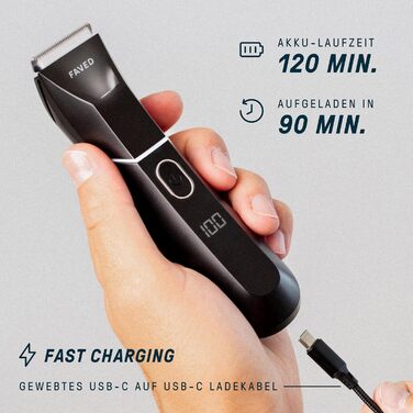 Тілогрумер 2.0: чоловічий триммер для тіла з безпечною клинком, 120 хв роботи, водонепроникний, LED-підсвітка, режим Beast, з Німеччини