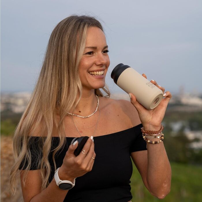 Термокружка з нержавіючої сталі 350 мл | Термокружка для кави та чаю з собою | З подвійними стінками, ізольована, не протікає | Travel Tumbler | Зберігає тепло 4 години / холод 8 годин (Бежевий, Ivory)