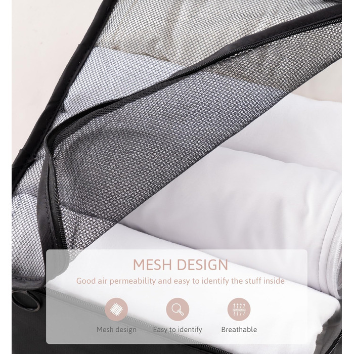 Органайзер для валізи Meowoo, набір 8 шт., кубики для пакування, чорний. Організація багажу для подорожей та бізнесу.