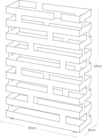 Підставка для парасольки Yamazaki 2361 BRICK прямокутна, сталева, мінімалістична, 30 x 10 x 43 см (білий)
